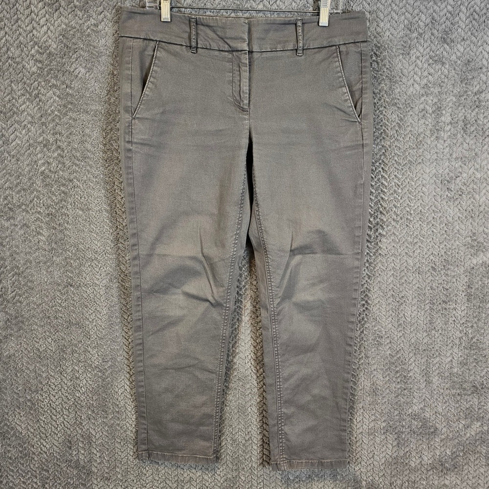 Loft Marisa Grey Cotton Blend Straight Leg Chino Pants Womens Size 8